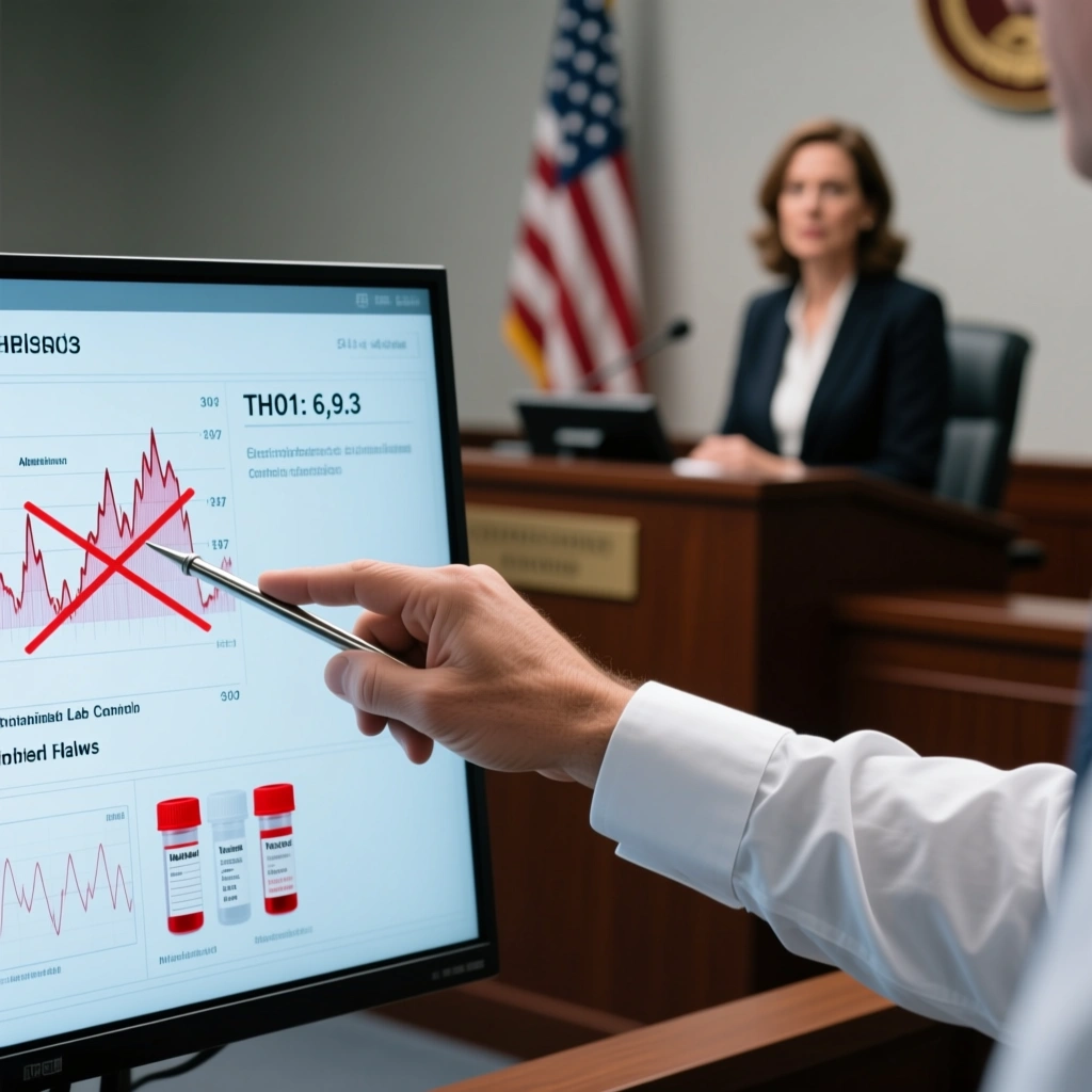 Forensic evidence analysis in courtroom